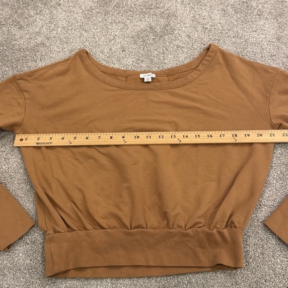 Cuyana French Terry Boatneck Sweatshirt Organic Cotton Camel Brown Size Small - Picture 9 of 10